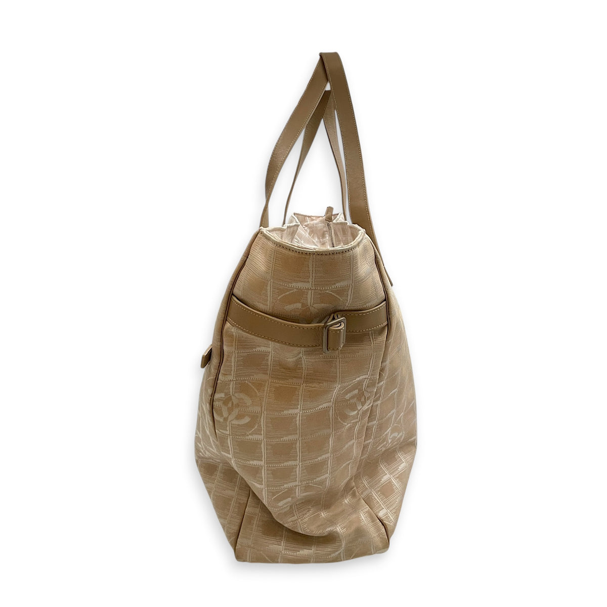 Travel Line  43 Beige Tote Bag in Jacquard Silver hardware