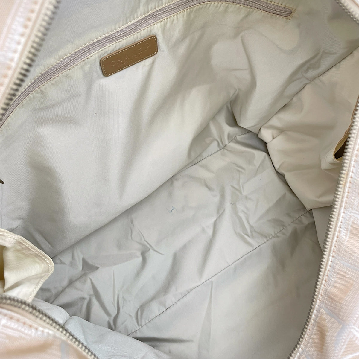 Travel Line  43 Beige Tote Bag in Jacquard Silver hardware