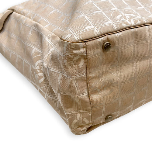 Travel Line  43 Beige Tote Bag in Jacquard Silver hardware