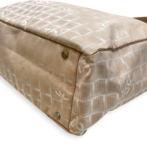 Travel Line  43 Beige Tote Bag in Jacquard Silver hardware