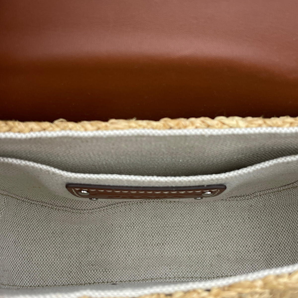 Raffia and Vitello  Beige Crossbody Bag in Raffia Silver hardware