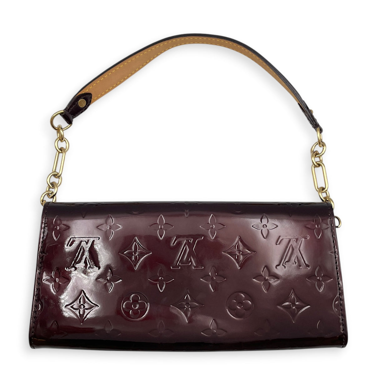 Amarante Sunset Monogram Boulevard  Amarante Clutch in Monogram Vernis Leather Gold hardware