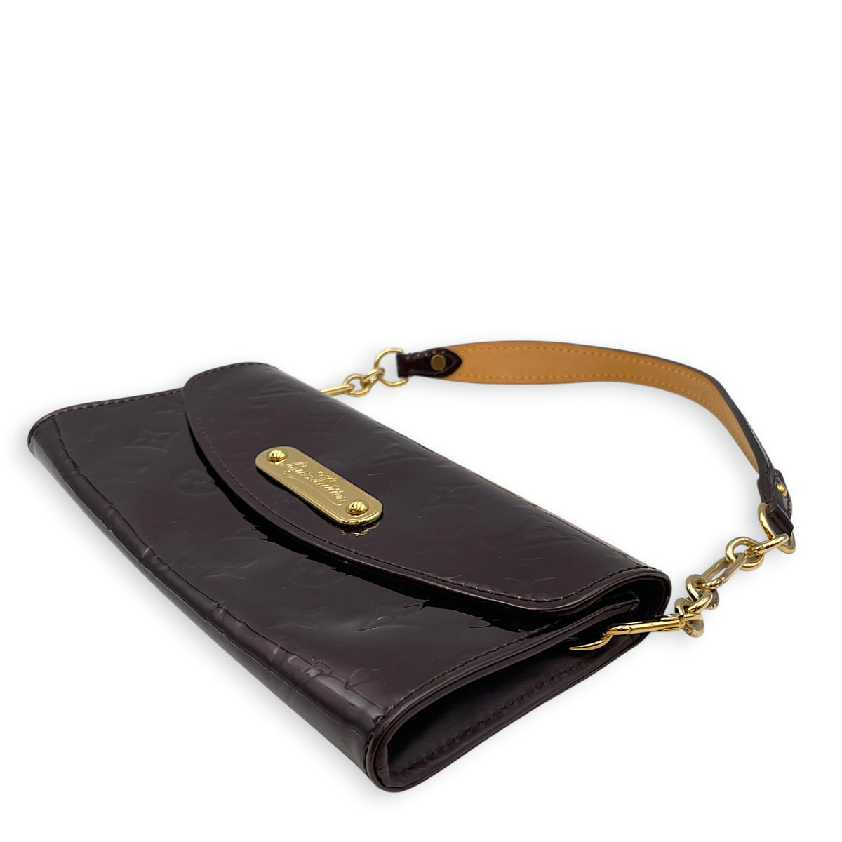 Amarante Sunset Monogram Boulevard  Amarante Clutch in Monogram Vernis Leather Gold hardware