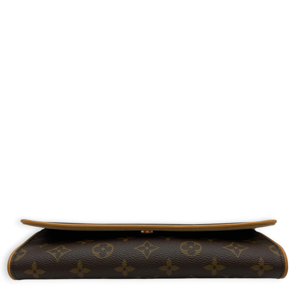 Pochette Brown Crossbody Bag in Monogram Coated Canvas Gold hardware