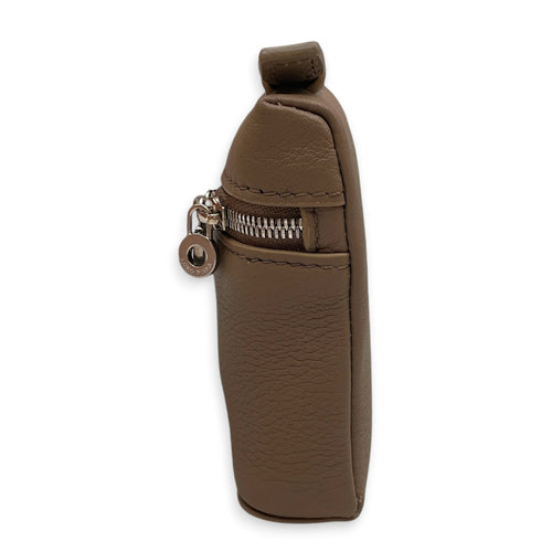 Extra Pocket Mini Brown Crossbody Bag in Calfskin Silver hardware