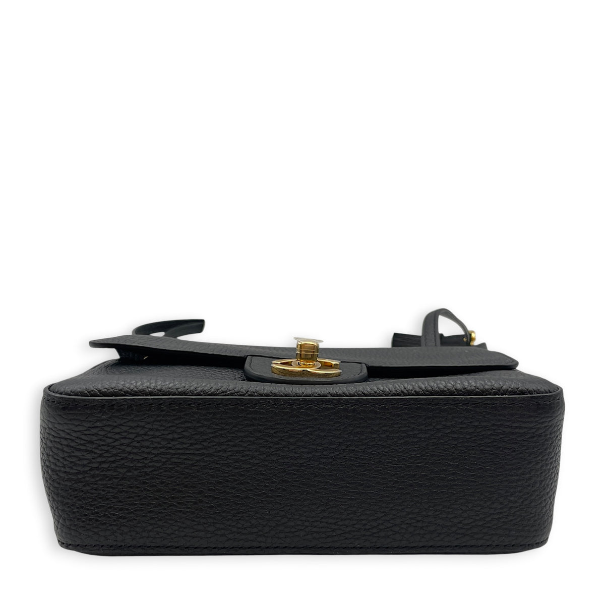 Mini Maxi Flap Black Shoulder Bag in Calfskin Gold hardware