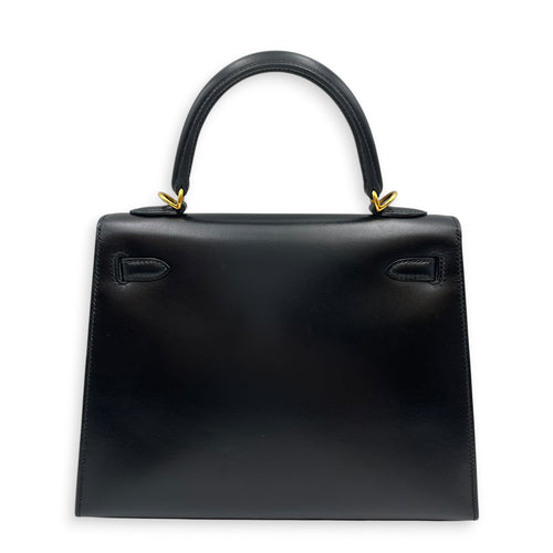 Sellier Kelly 25 Noir in Box Gold hardware