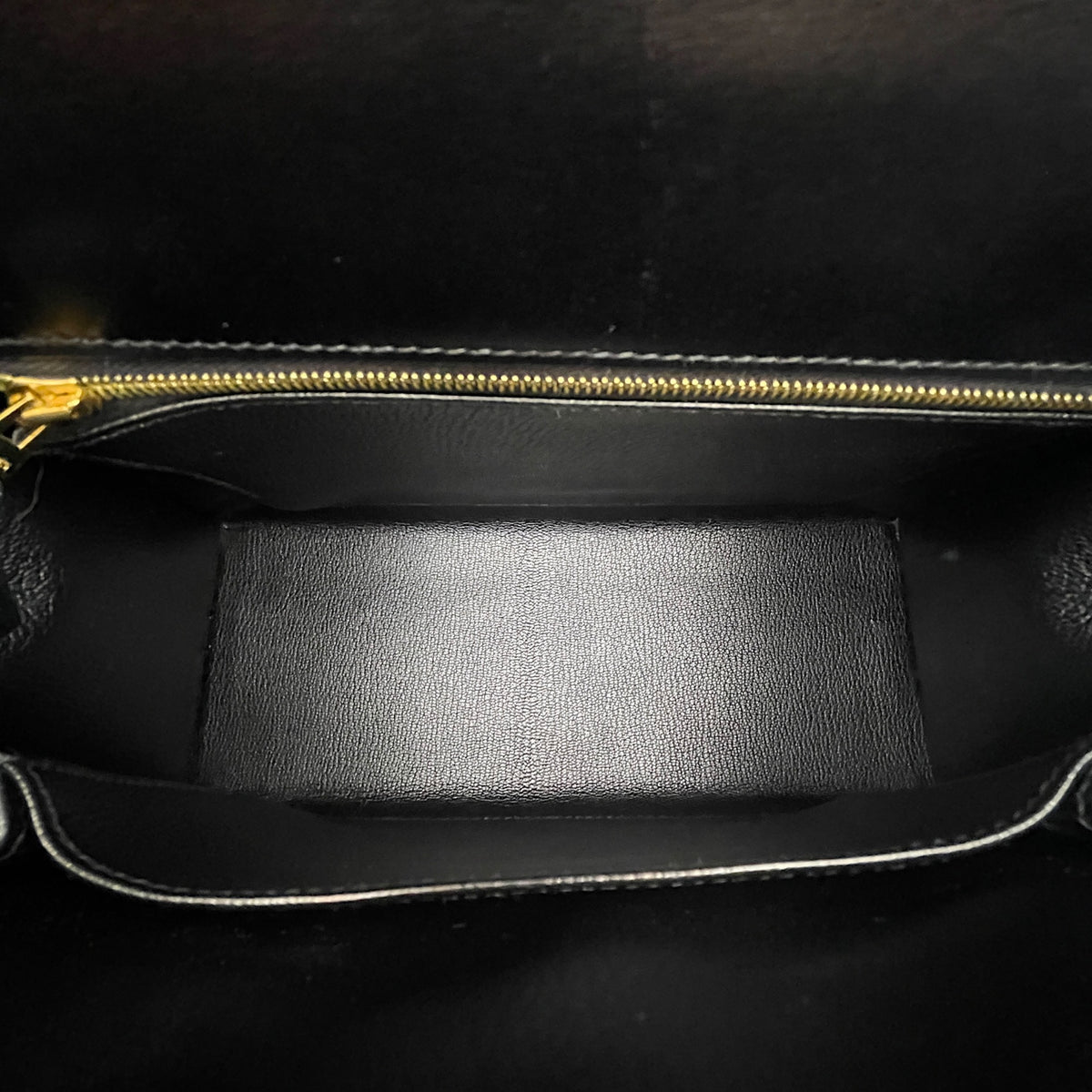 Sellier Kelly 25 Noir in Box Gold hardware