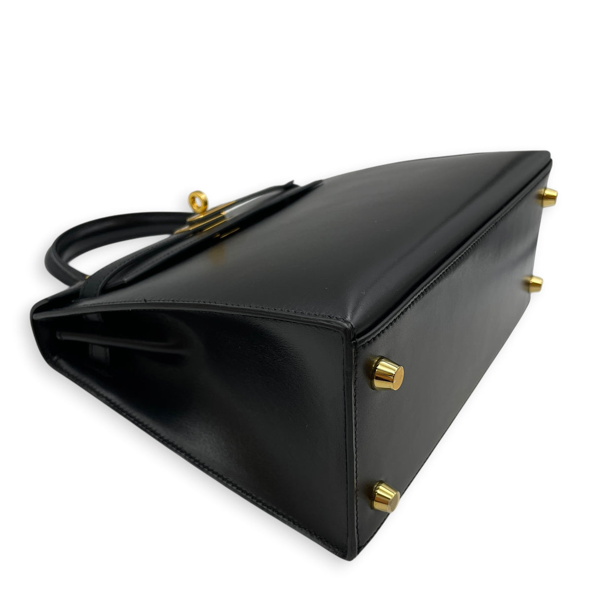 Sellier Kelly 25 Noir in Box Gold hardware