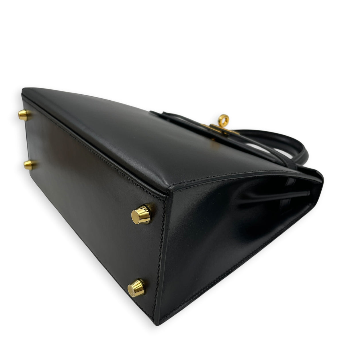 Sellier Kelly 25 Noir in Box Gold hardware