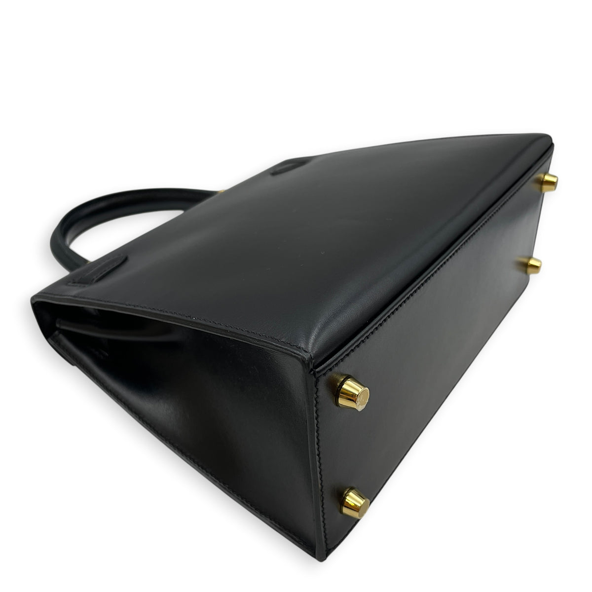 Sellier Kelly 25 Noir in Box Gold hardware