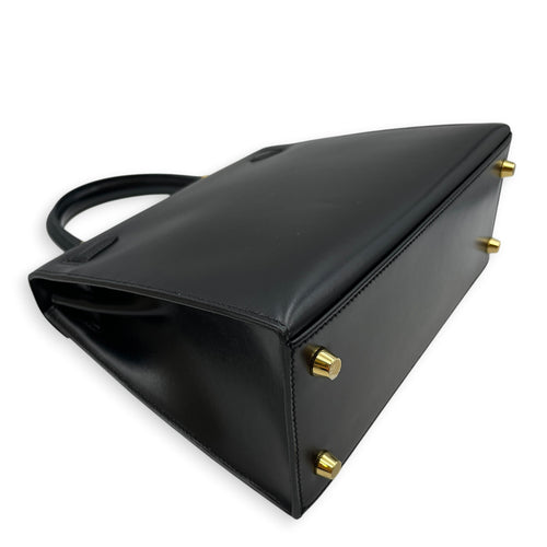 Sellier Kelly 25 Noir in Box Gold hardware