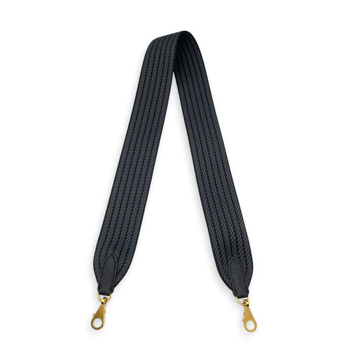 Sangle Cordage 50mm x 85cm Noir/Gris Misty/Noir Strap in Swift Gold hardware