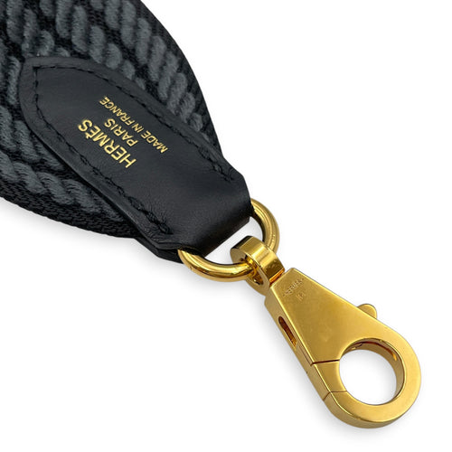 Sangle Cordage 50mm x 85cm Noir/Gris Misty/Noir Strap in Swift Gold hardware