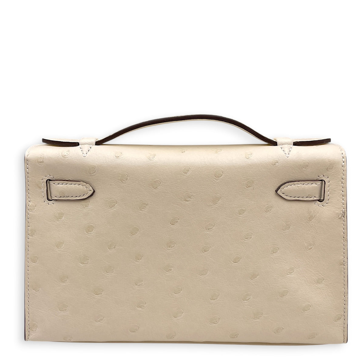 Kelly Pochette Nata in Ostrich Gold hardware