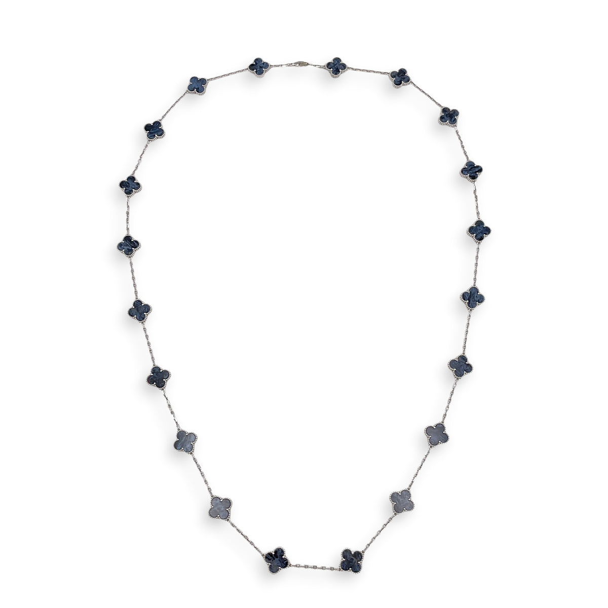 Vintage Alhambra Pendant, 20 Motifs Necklace in Blue