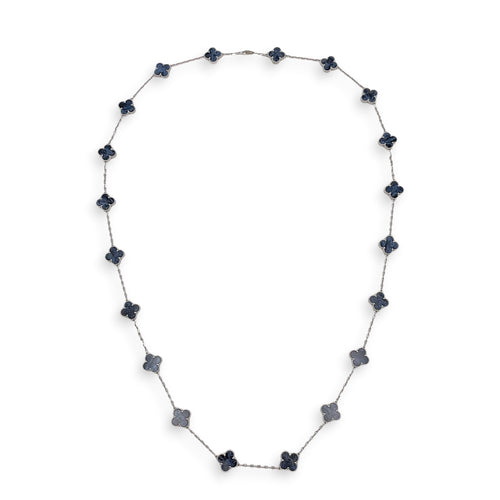 Vintage Alhambra Pendant, 20 Motifs Necklace in Blue