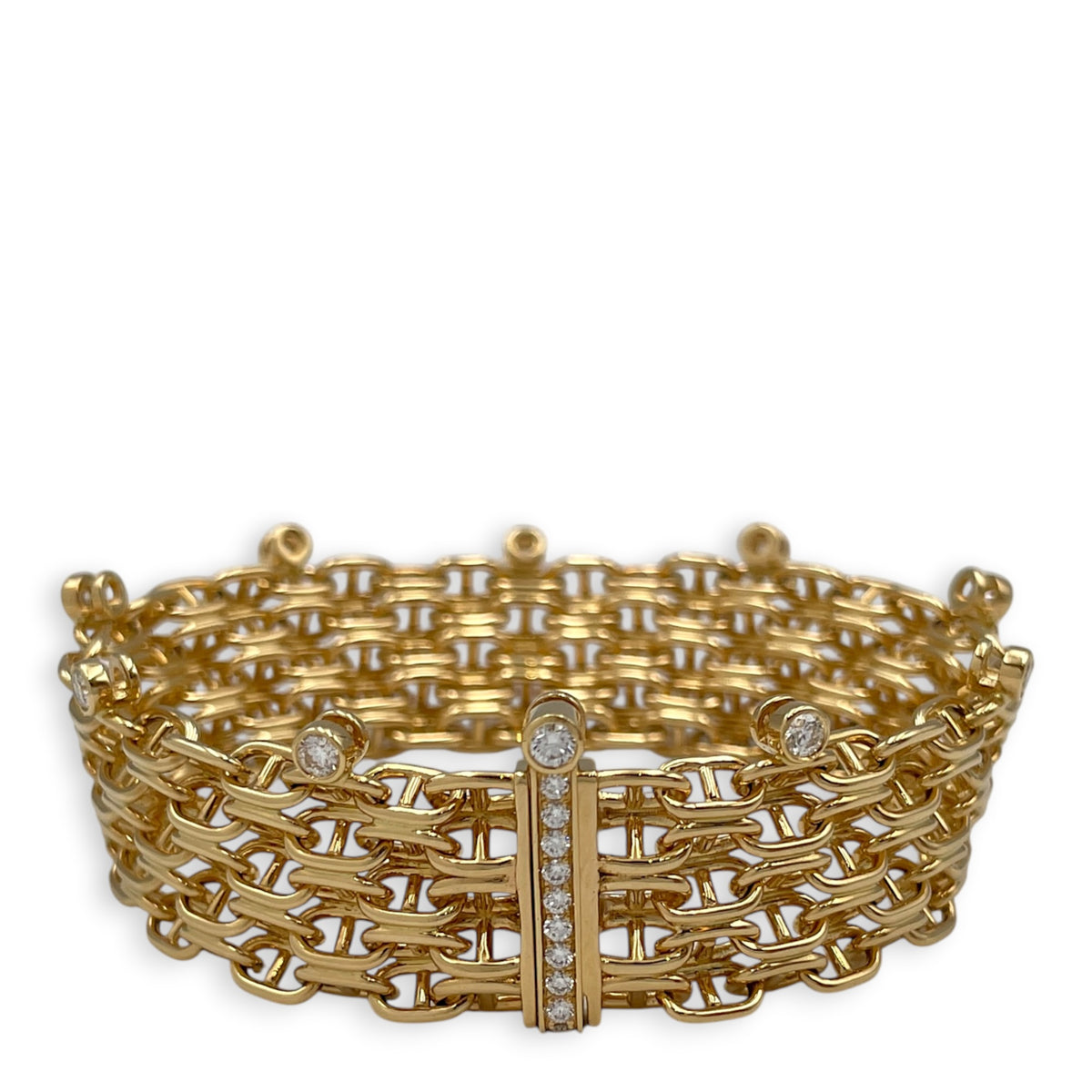 Chaine d'ancre Calypso bracelet, large model. Sz: 15, 20D,0.75CT Bracelet