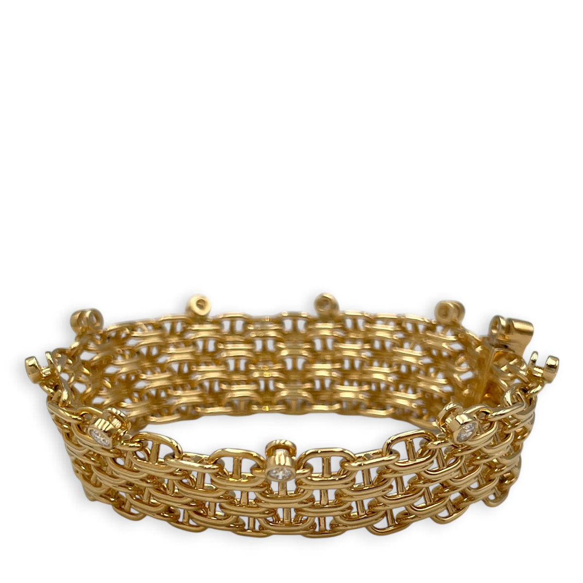 Chaine d'ancre Calypso bracelet, large model. Sz: 15, 20D,0.75CT Bracelet