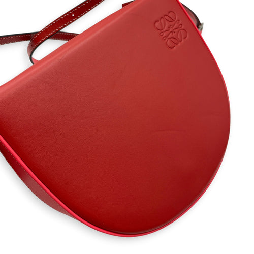 Heel Pouch  Small Red Crossbody Bag in Calfskin Silver hardware