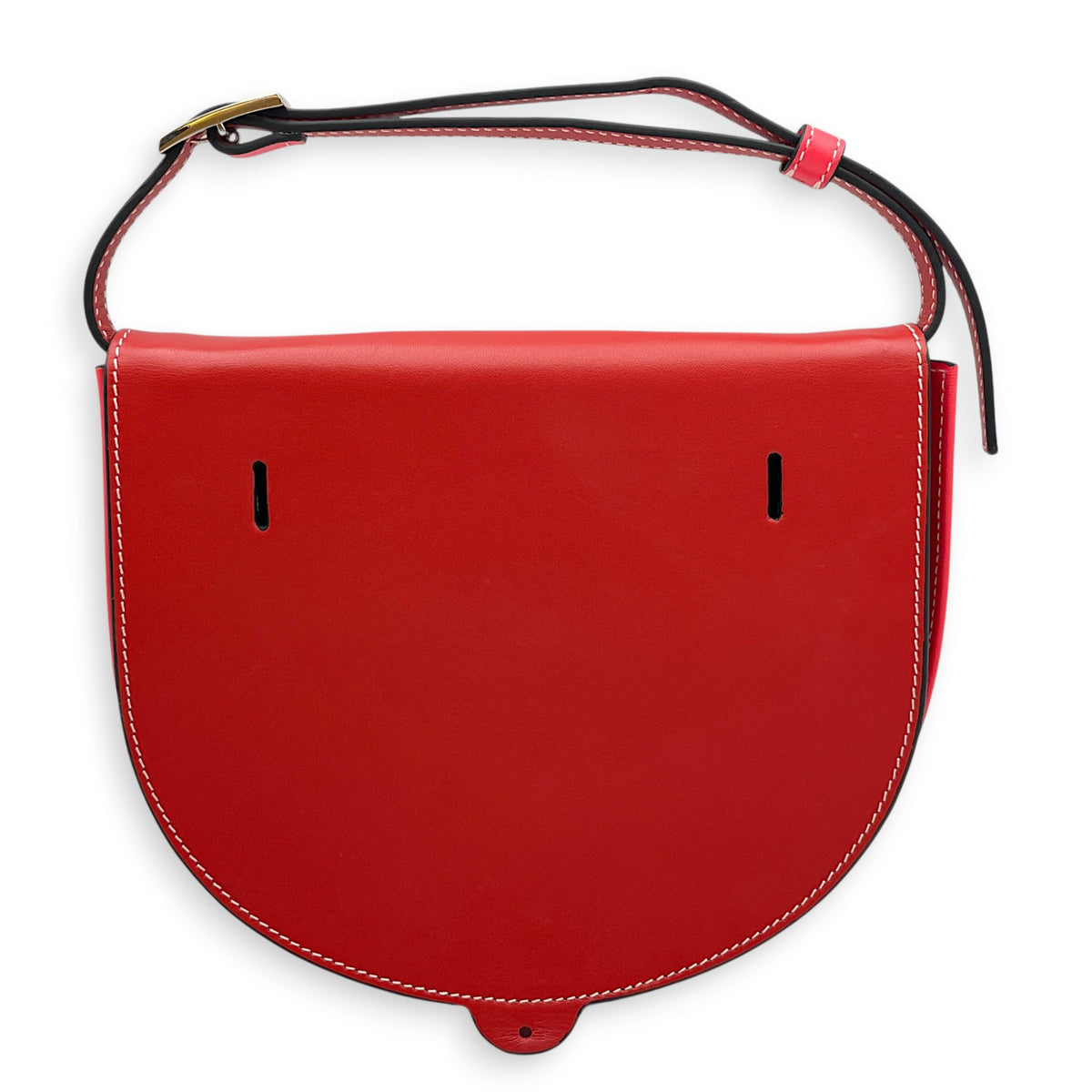 Heel Pouch  Small Red Crossbody Bag in Calfskin Silver hardware