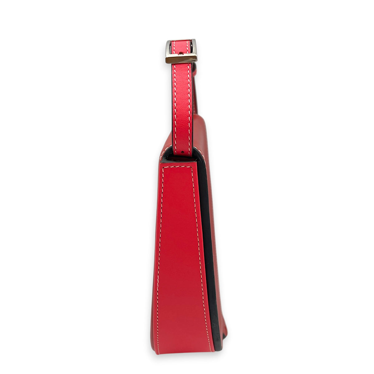 Heel Pouch  Small Red Crossbody Bag in Calfskin Silver hardware