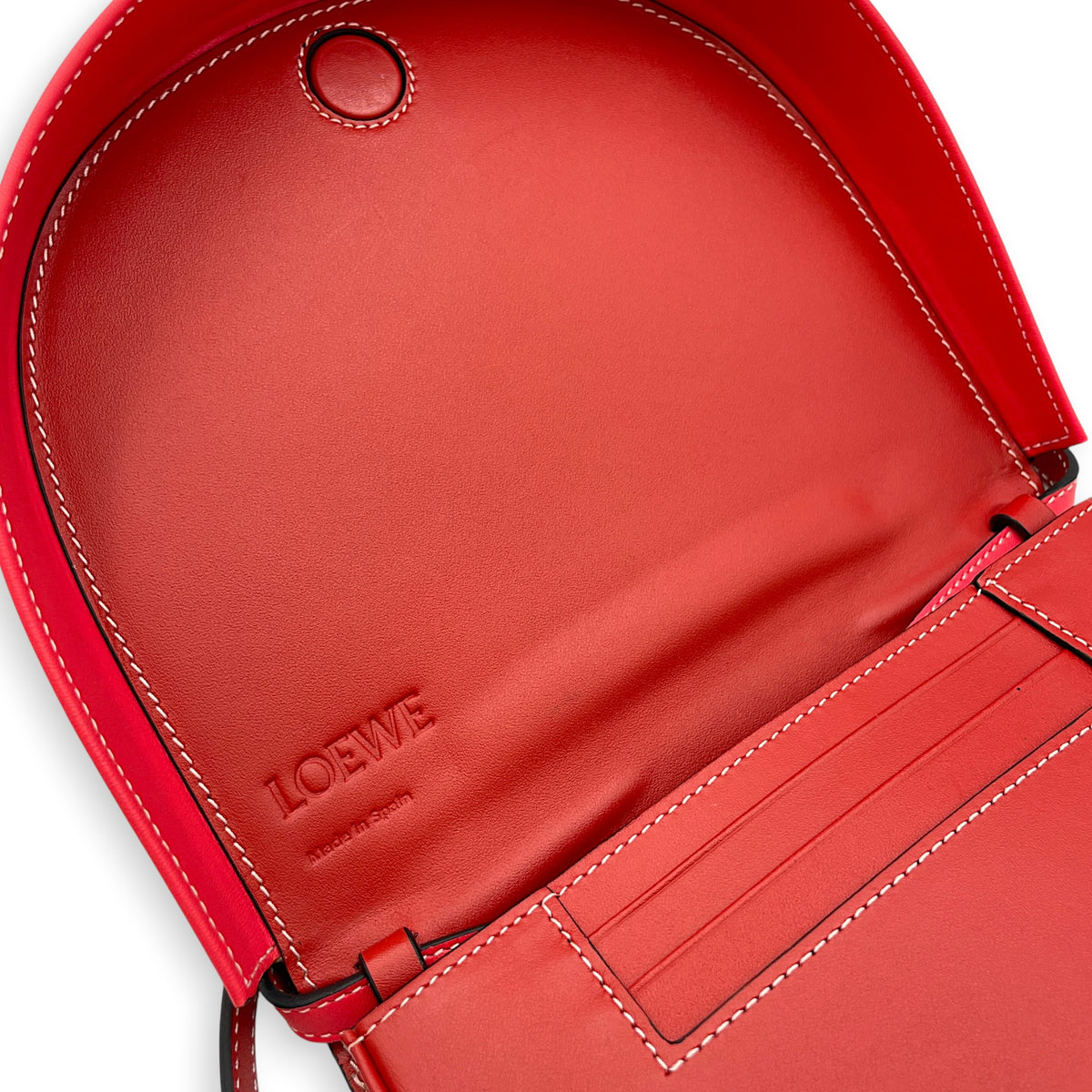 Heel Pouch  Small Red Crossbody Bag in Calfskin Silver hardware