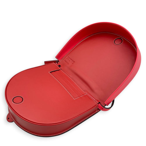 Heel Pouch  Small Red Crossbody Bag in Calfskin Silver hardware