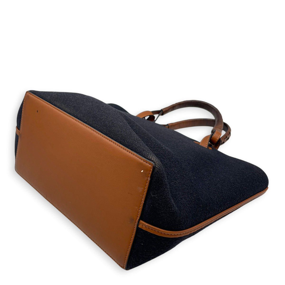 Love Anagram Logo  Small Blue Tote Bag in Wool