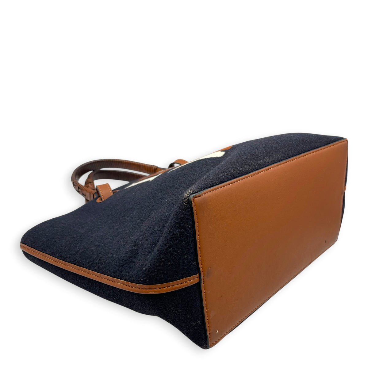 Love Anagram Logo  Small Blue Tote Bag in Wool