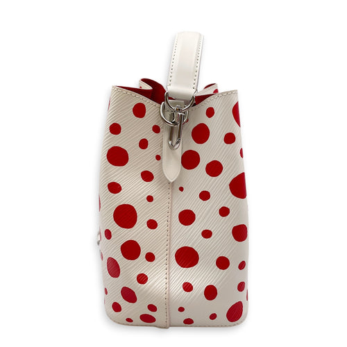 LV x YK NeoNoe BB White Bucket Bag in Epi Leather Silver hardware