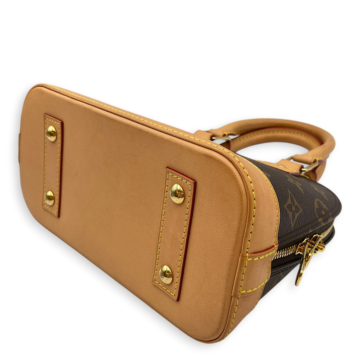 LV x Sun Yitian Zebra Alma BB Brown Top Handle Bag in Monogram Coated Canvas Gold hardware