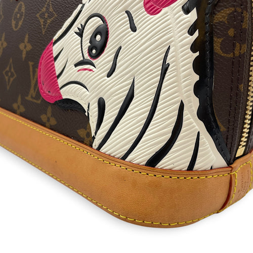 LV x Sun Yitian Zebra Alma BB Brown Top Handle Bag in Monogram Coated Canvas Gold hardware