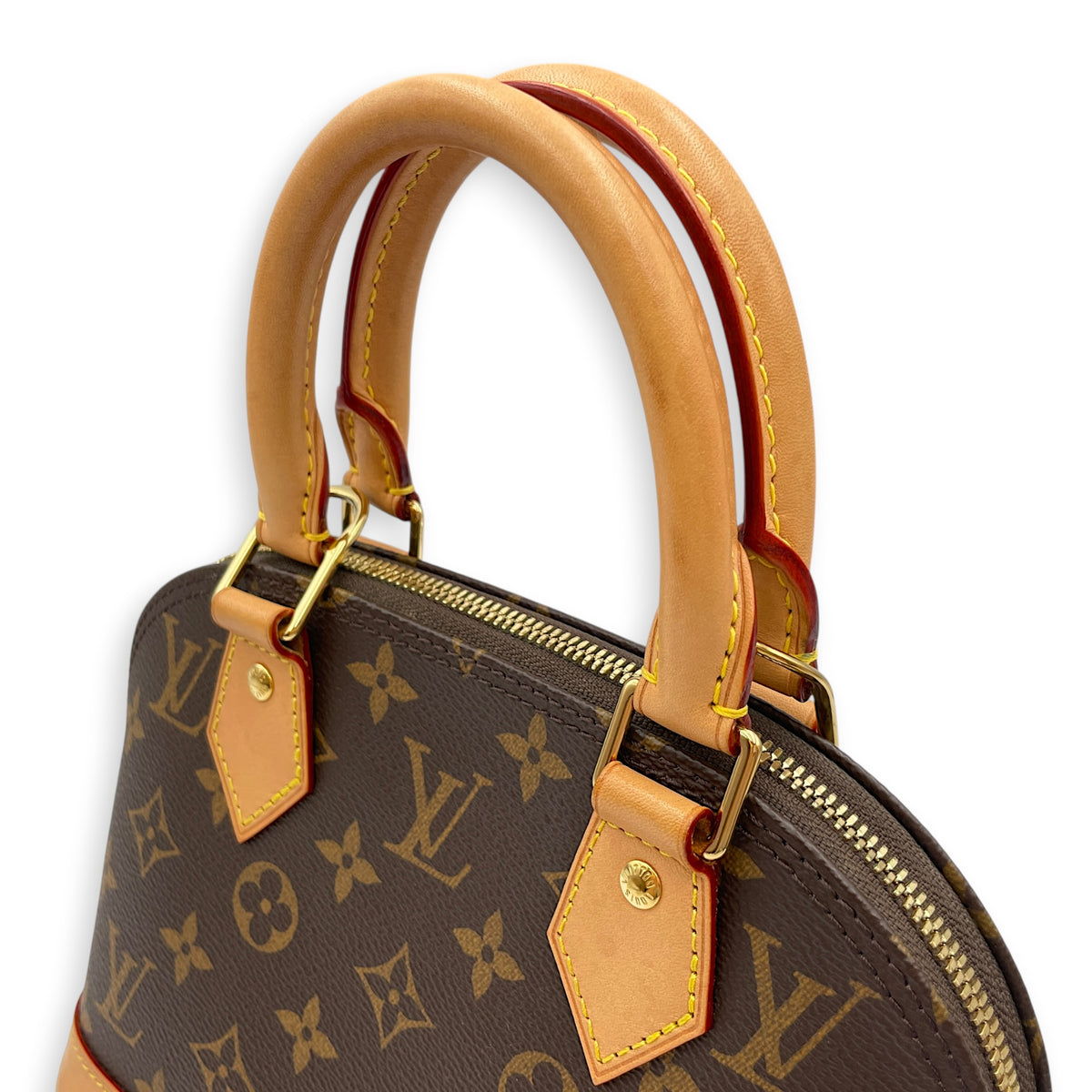 LV x Sun Yitian Zebra Alma BB Brown Top Handle Bag in Monogram Coated Canvas Gold hardware