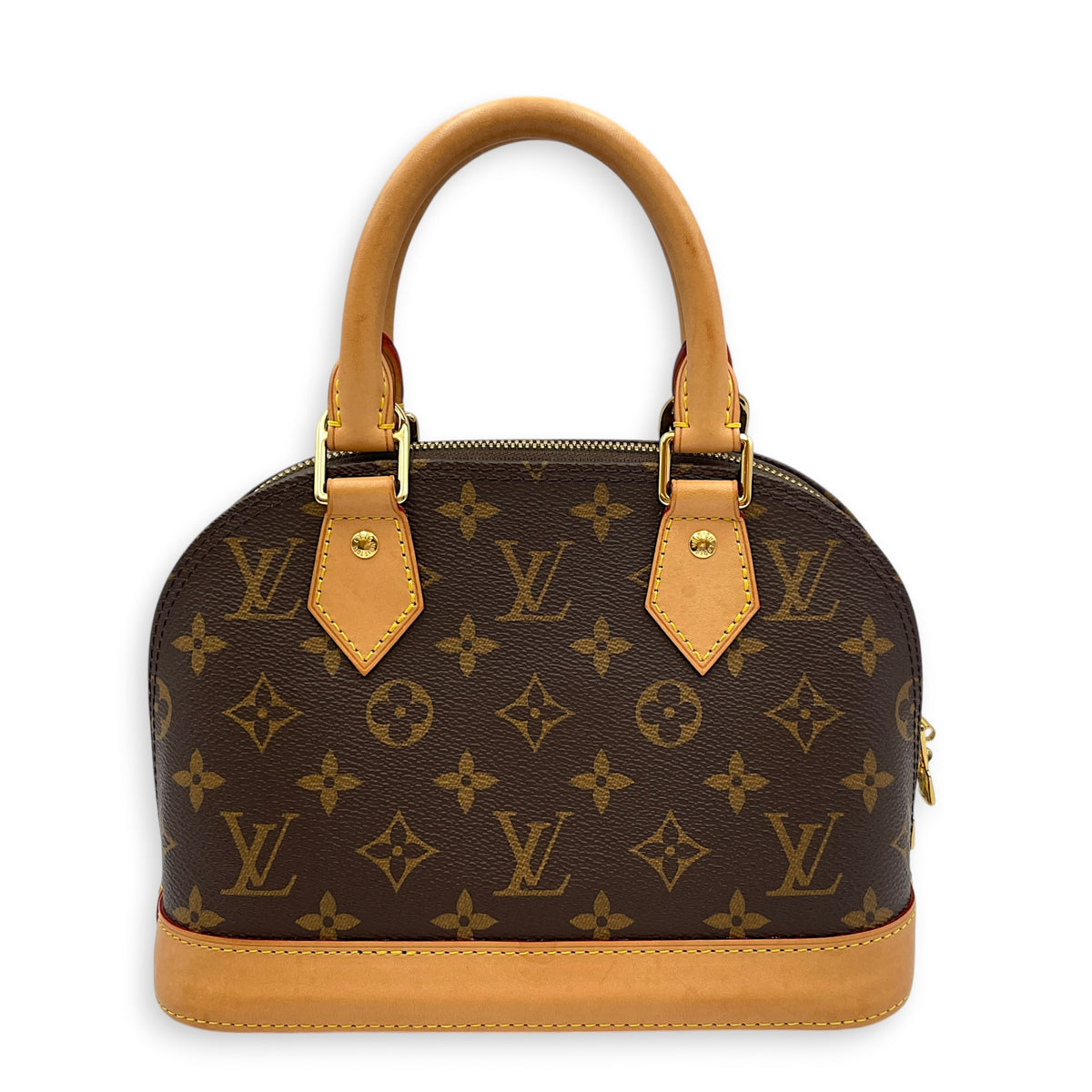 LV x Sun Yitian Zebra Alma BB Brown Top Handle Bag in Monogram Coated Canvas Gold hardware