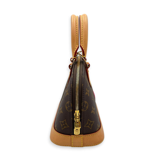 LV x Sun Yitian Zebra Alma BB Brown Top Handle Bag in Monogram Coated Canvas Gold hardware