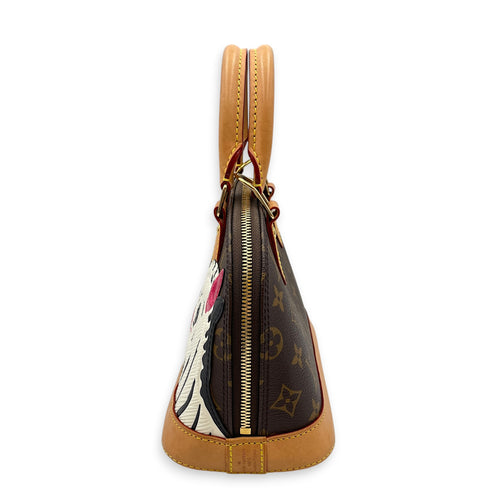 LV x Sun Yitian Zebra Alma BB Brown Top Handle Bag in Monogram Coated Canvas Gold hardware