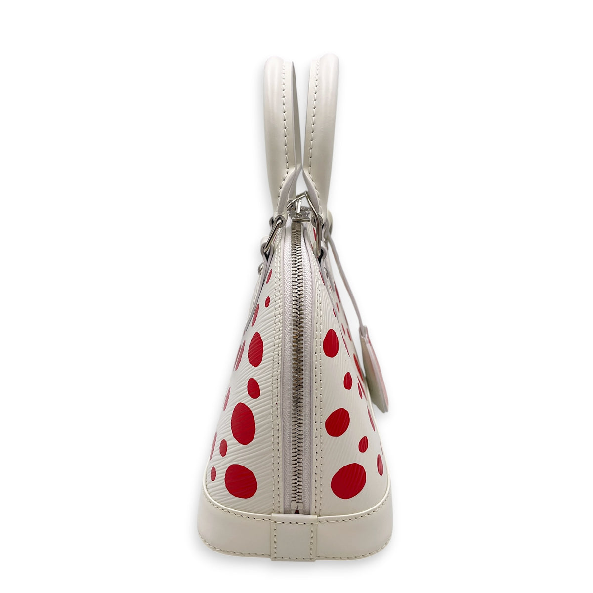 Alma BB White Top Handle Bag in Epi Leather Silver hardware