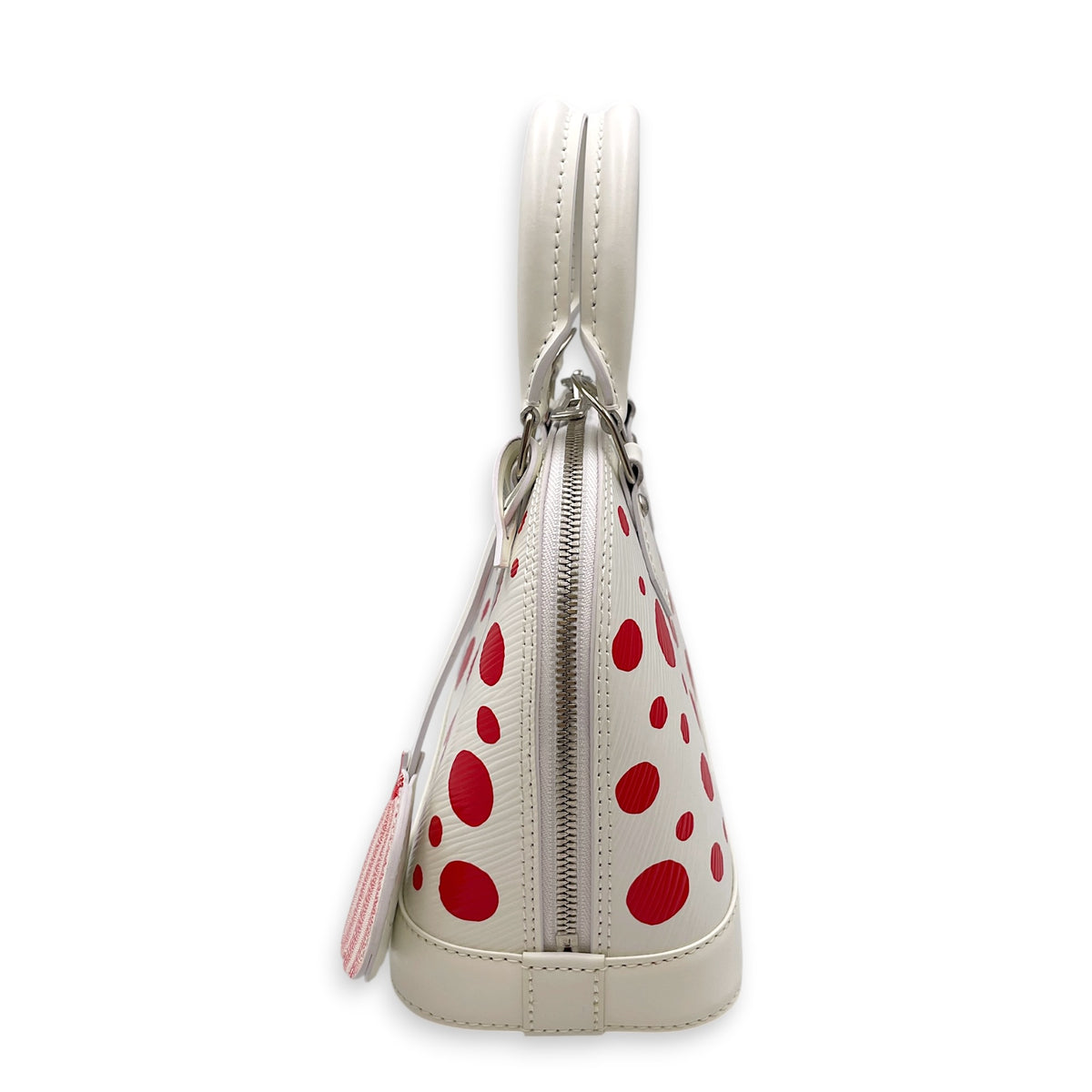Alma BB White Top Handle Bag in Epi Leather Silver hardware