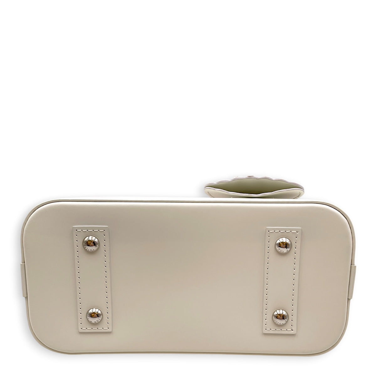 Alma BB White Top Handle Bag in Epi Leather Silver hardware