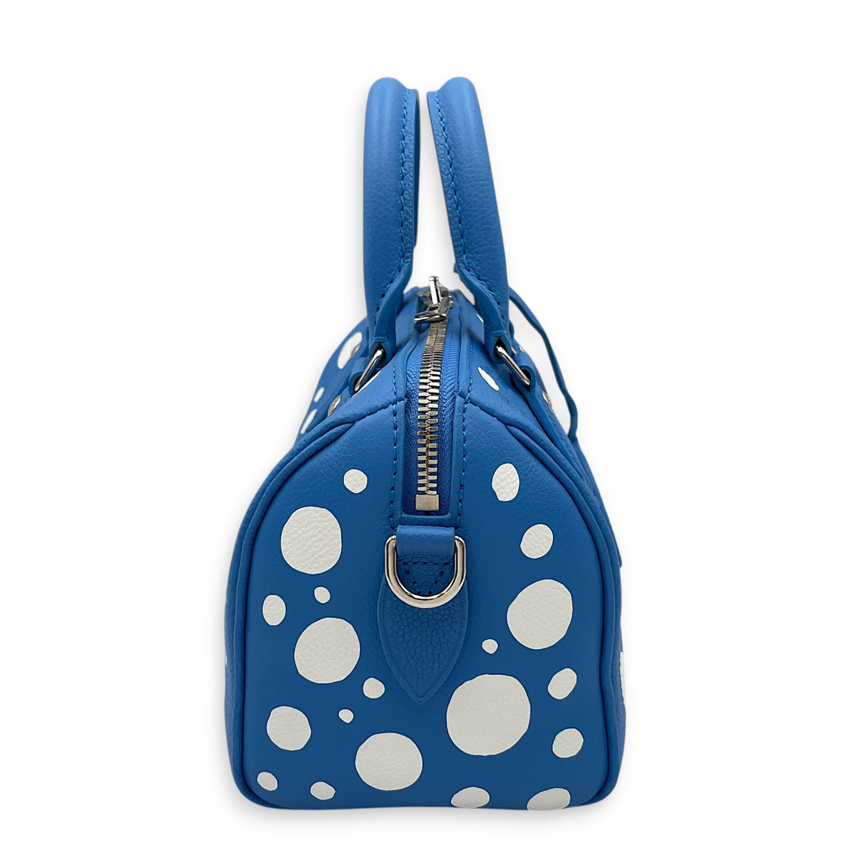 LX x YK Speedy Blue Top Handle Bag in Monogram Empreinte Leather Silver hardware