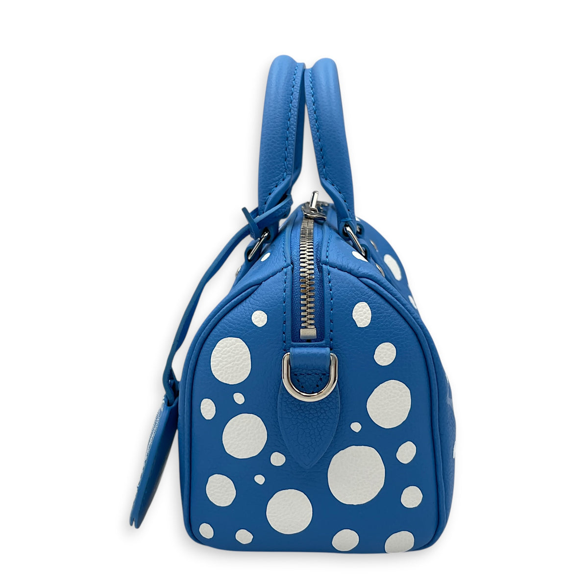 LX x YK Speedy Blue Top Handle Bag in Monogram Empreinte Leather Silver hardware
