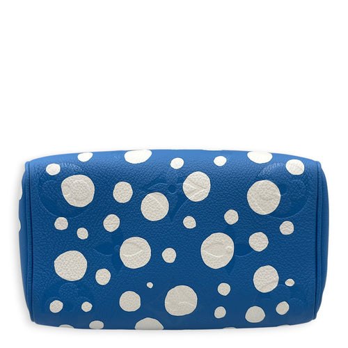 LX x YK Speedy Blue Top Handle Bag in Monogram Empreinte Leather Silver hardware