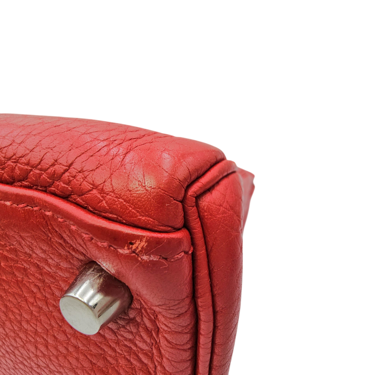 Kelly 28 Rouge Casaque in Clemence Palladium hardware