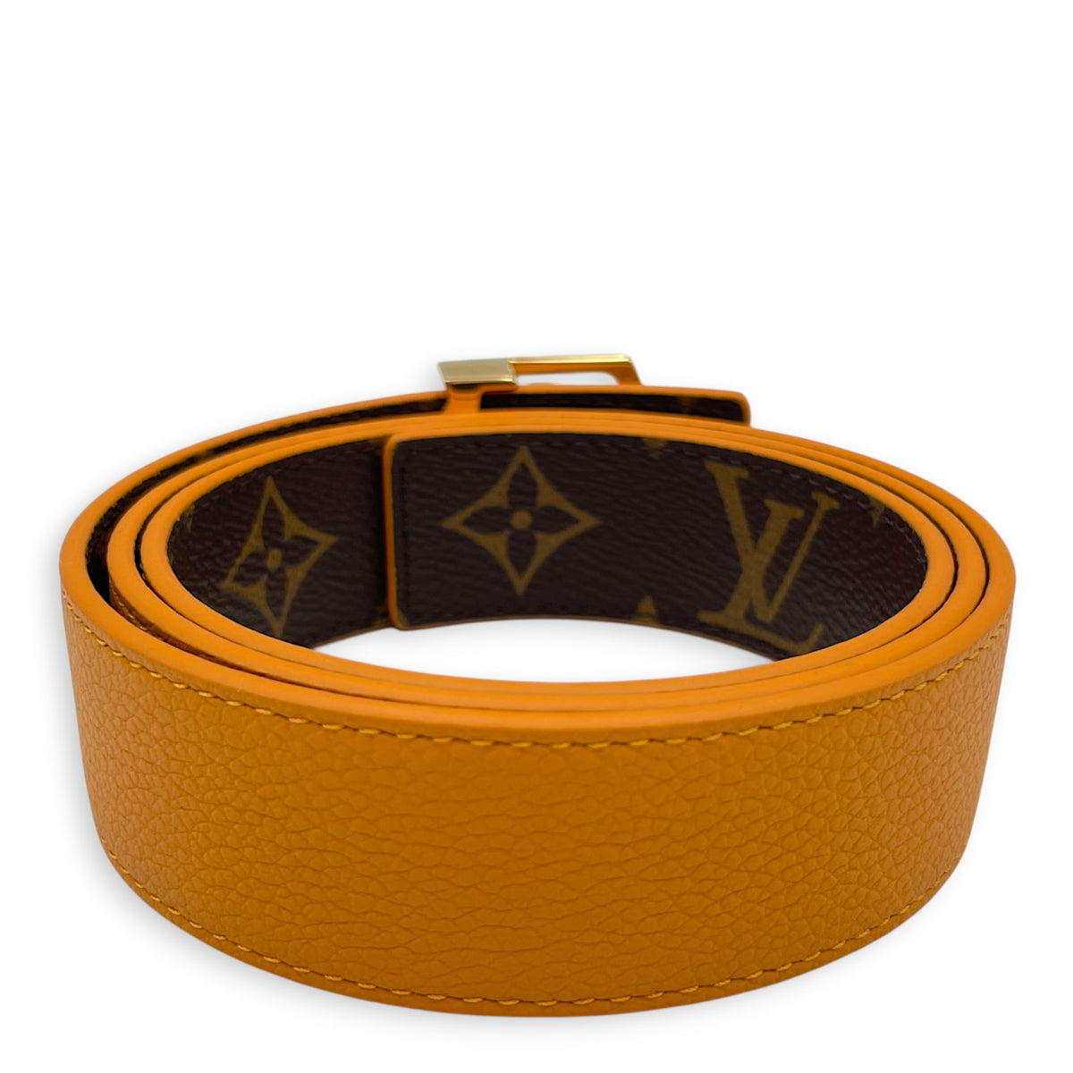 Reversible 30mm Orange Belt Gold hardware