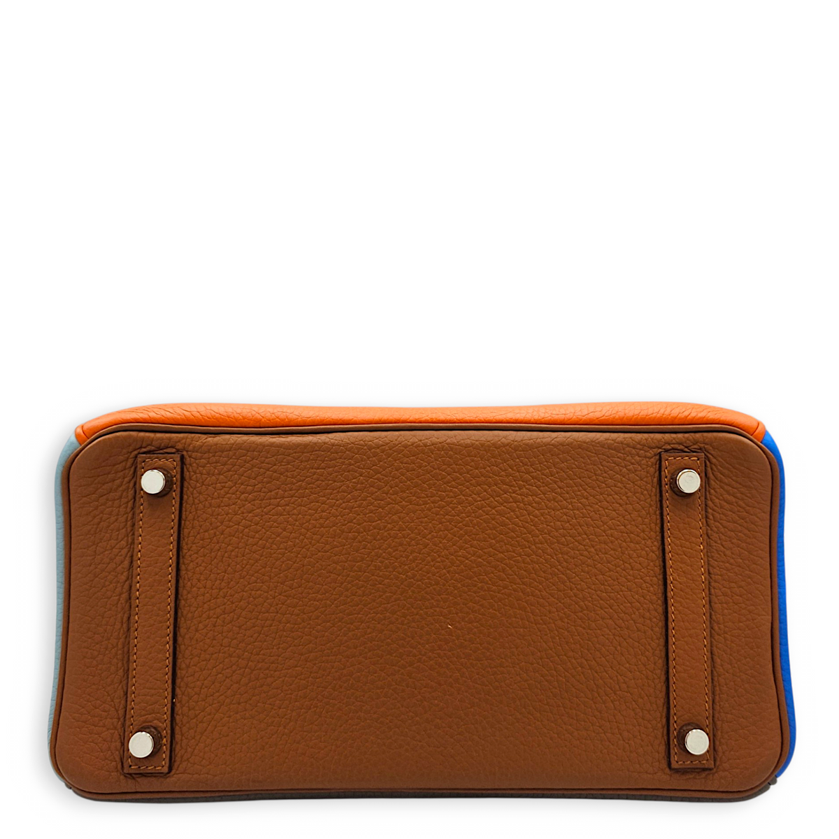 Arlequin Birkin 30 Orange/Sanguine/Blue Hydra/Blue Lin/Etain/Gold/Marron D'Inde in Clemence Palladium hardware