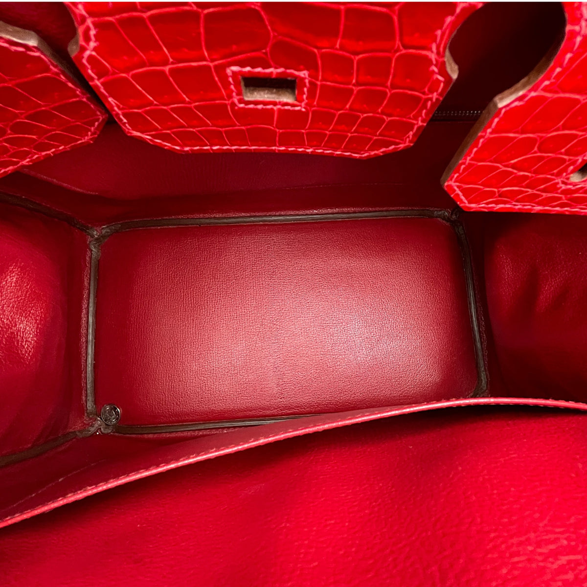 Birkin 35 Braise in Shiny Porosus Palladium hardware