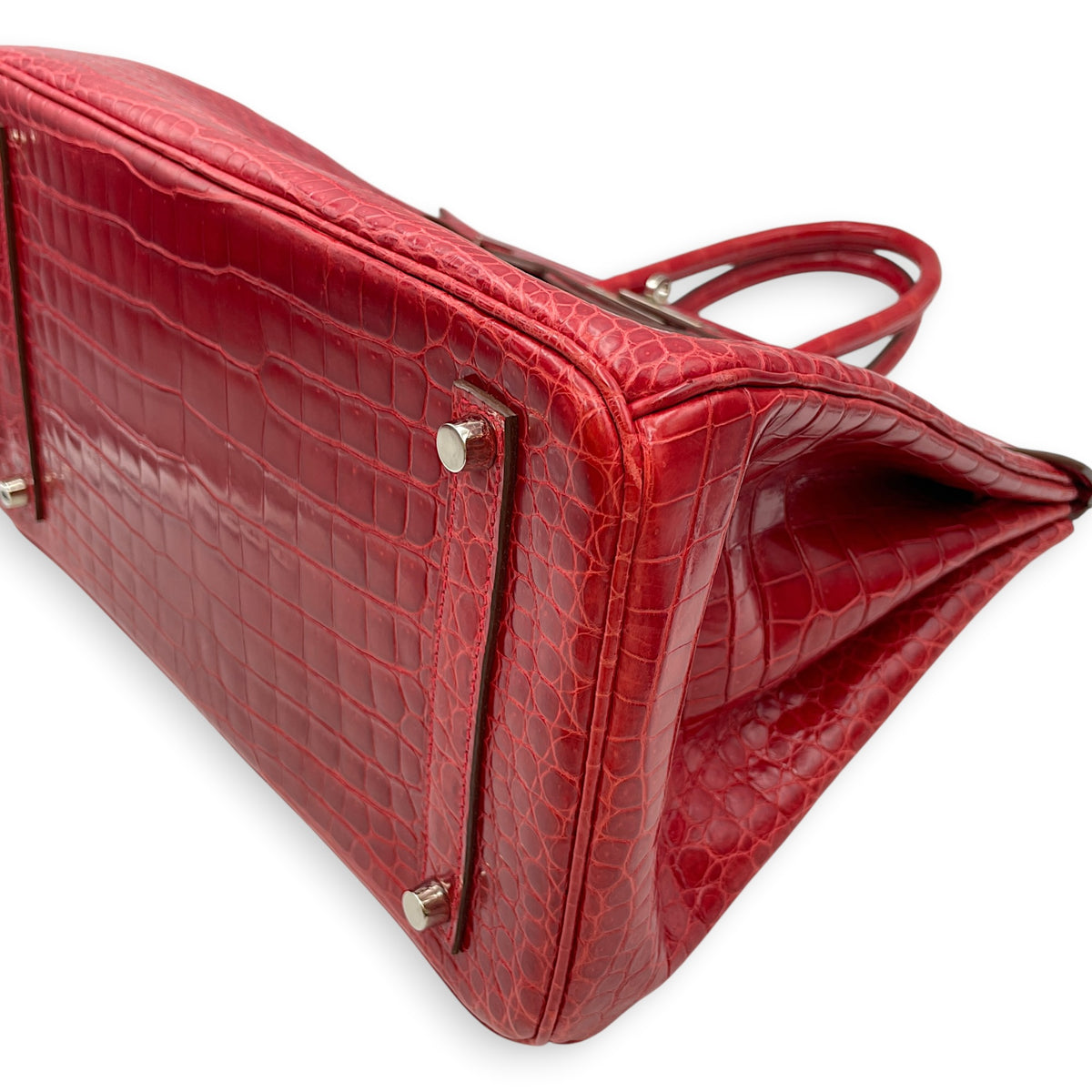 Birkin 35 Braise in Shiny Porosus Palladium hardware