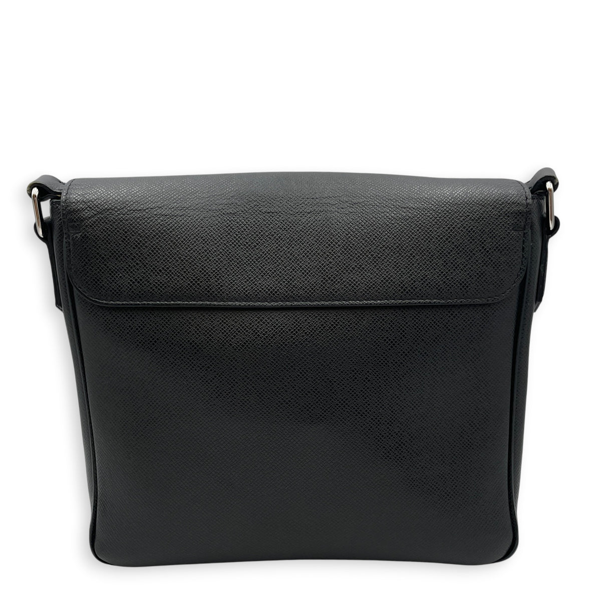 Speed LV Aerogram  Black Messenger in Taiga Leather Silver hardware