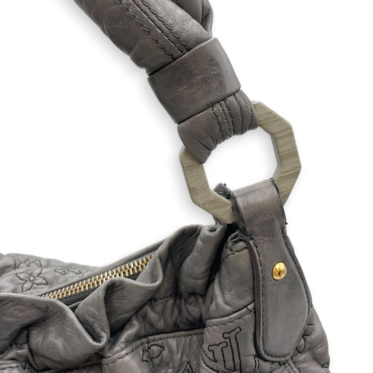 Olympe Nimbus  PM Grey Shoulder Bag in Lambskin Gold hardware